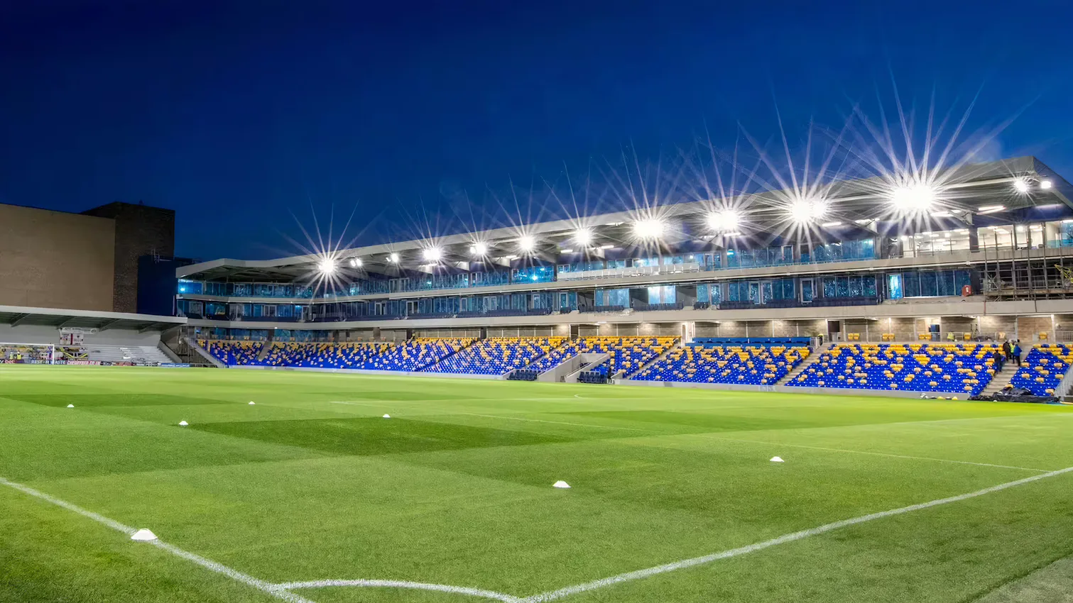 Interior of AFC Wimbledon Cherry Red Records Stadium C&E