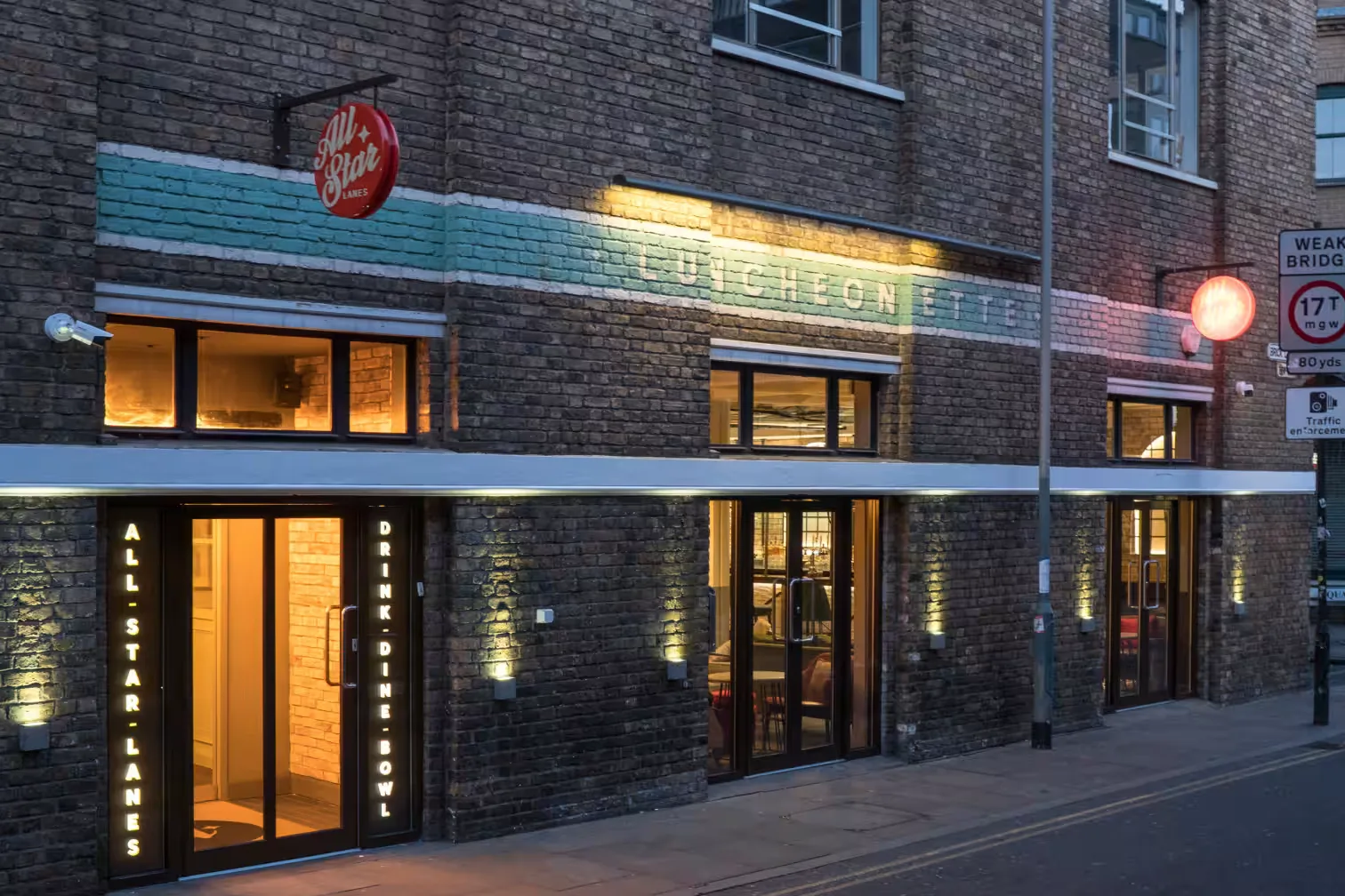 Interior of All Star Lanes Brick Lane