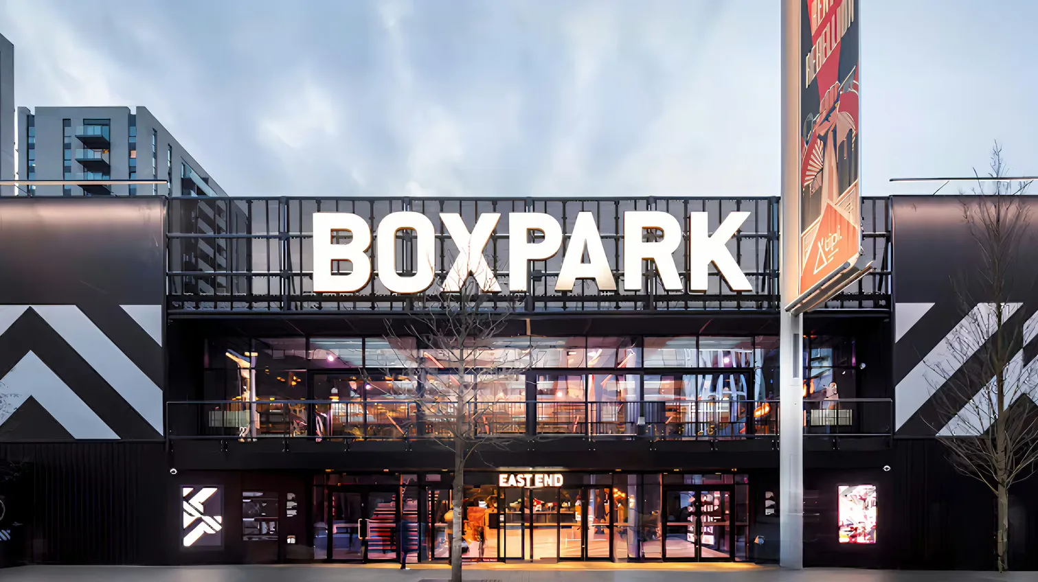 Interior of Boxpark Wembley