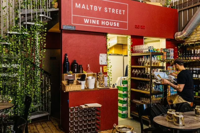Interior of Maltby Street Wine House