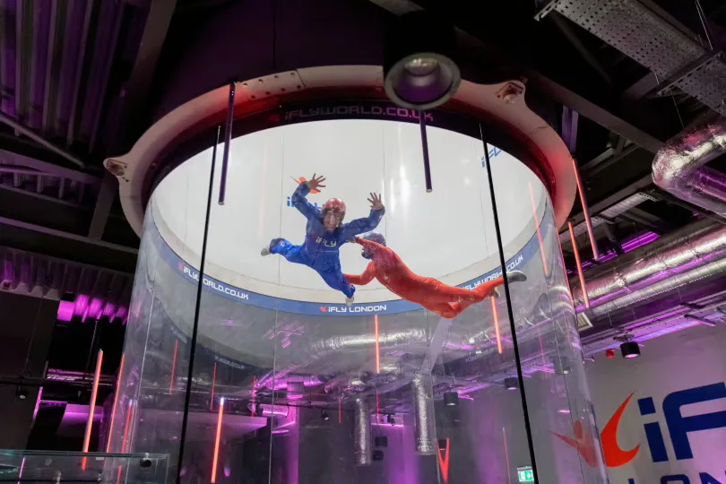 Interior of iFLY Indoor Skydiving at The O2