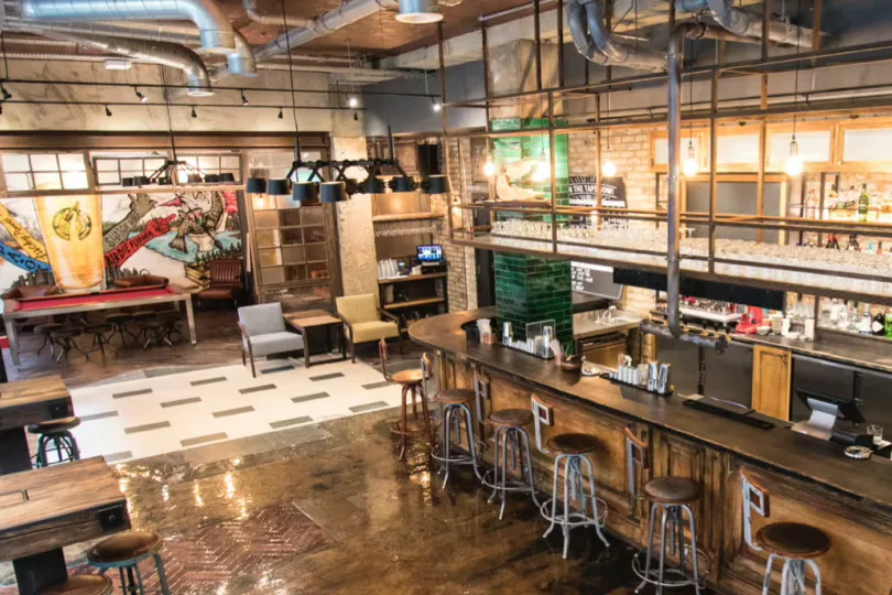 Interior of Long Arm Brewery & Tap Room
