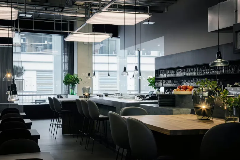 Interior of Sticks'n'Sushi Canary Wharf