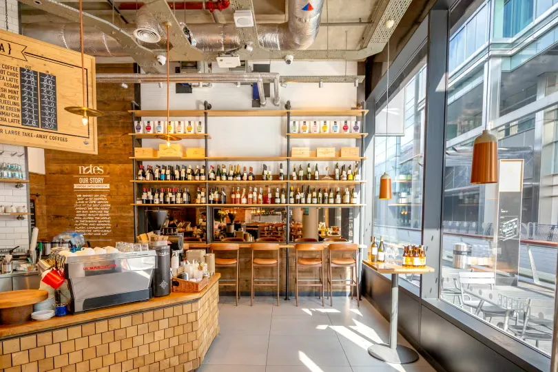Interior of Notes Coffee & Bars - Canary Wharf