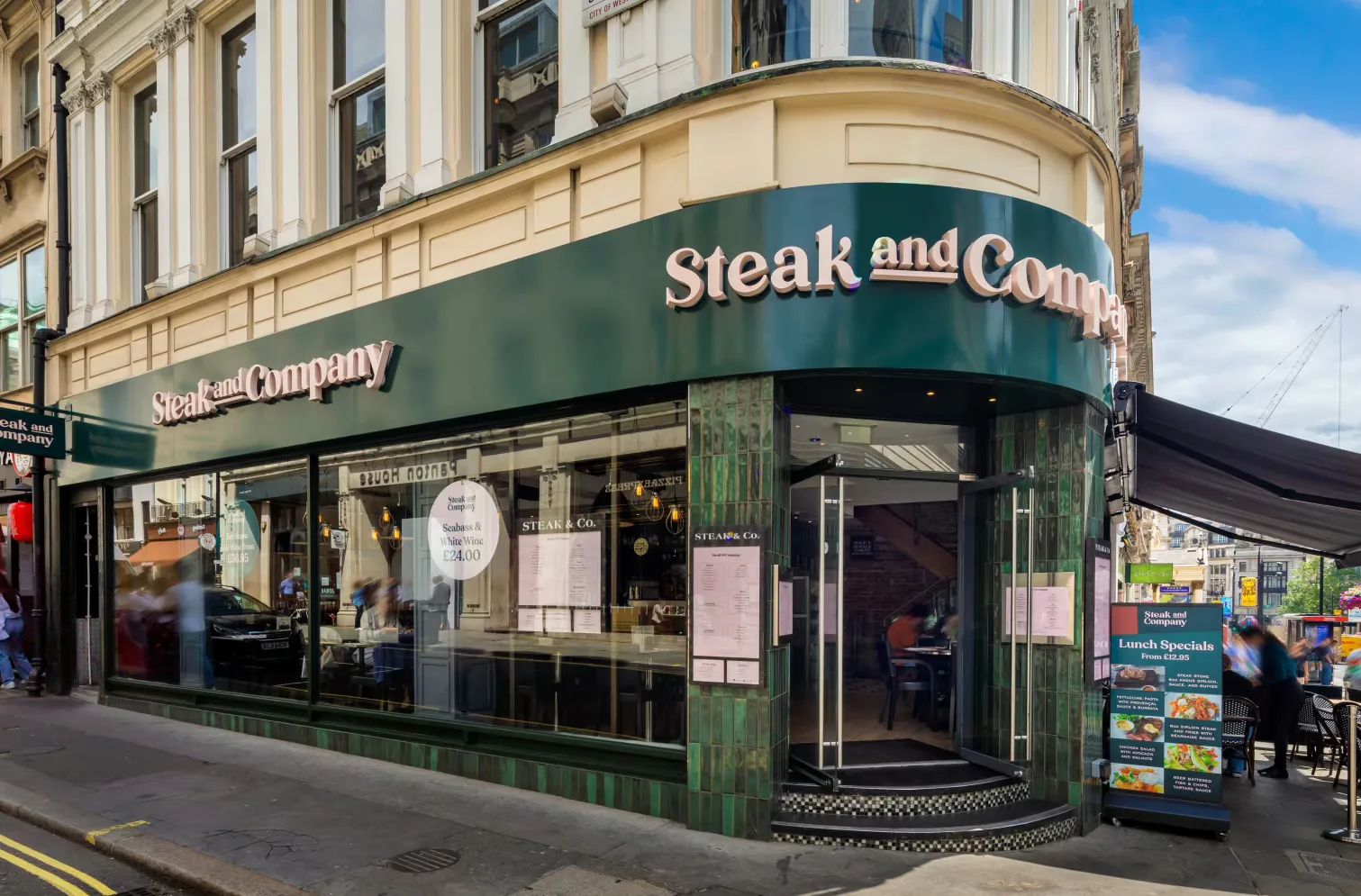 Interior of Steak and Company Piccadilly Circus