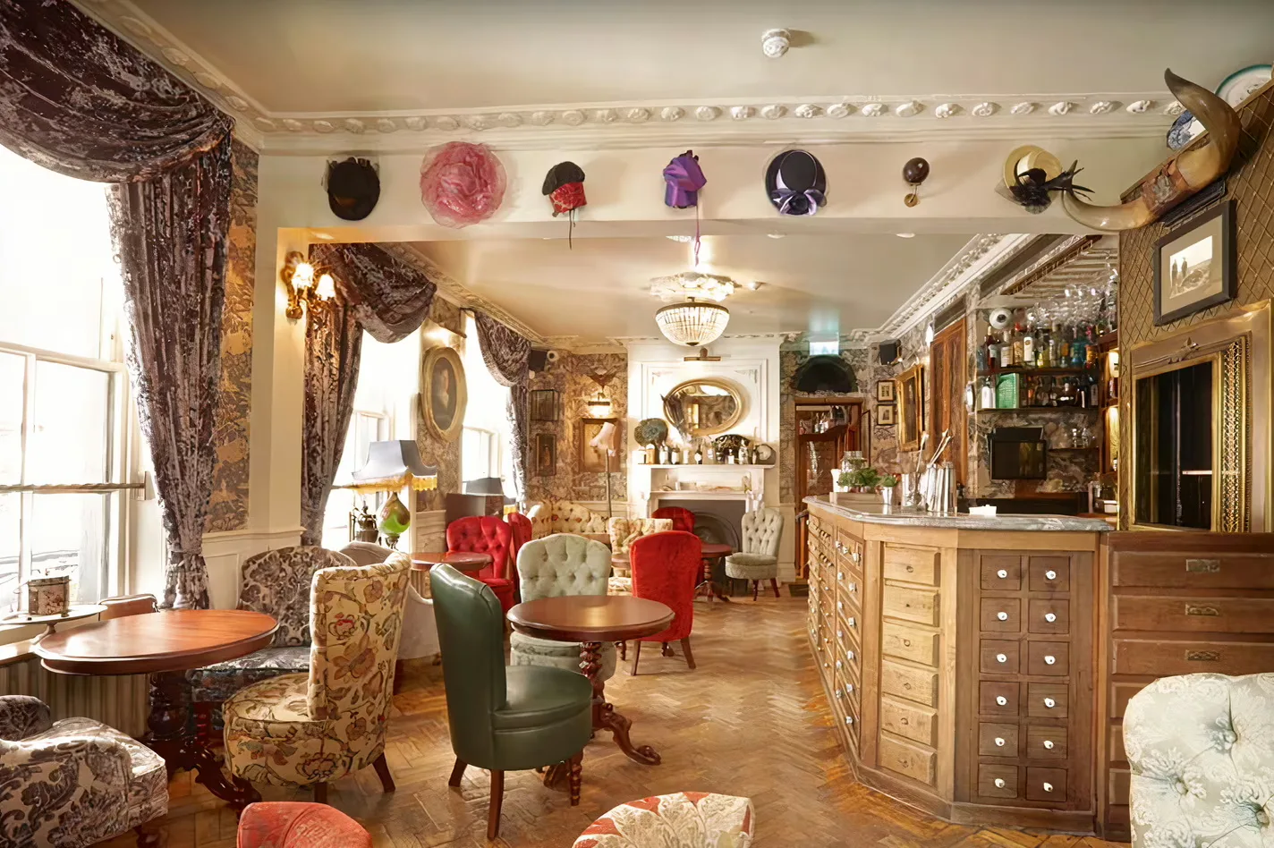 Interior of Mr Fogg's Gin Parlour