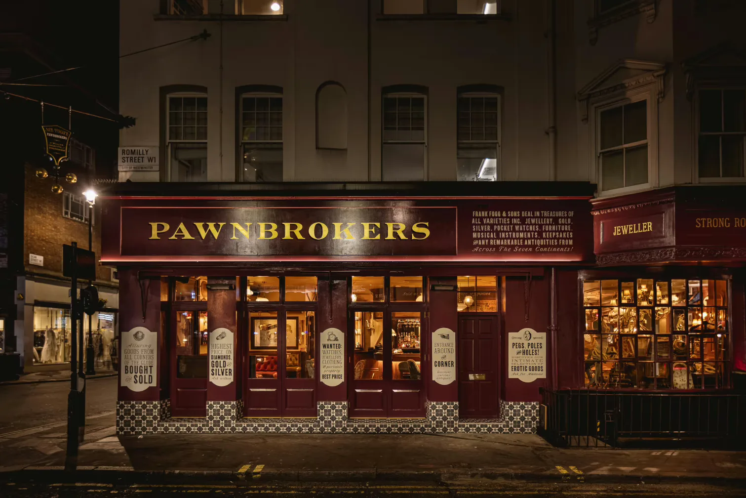 Interior of Mr Foggs Pawnbrokers